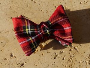 Nœud papillon en tartan rouge