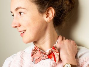 Nœud papillon femme en lin multicolore