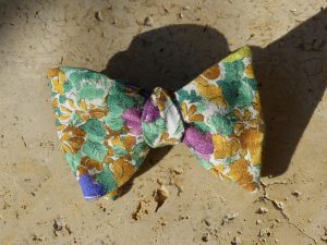 Nœud papillon en lin Ipoméa tricolore