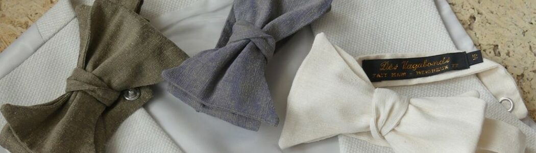 nœud papillon en coton vintage Triplet en doupion de soie