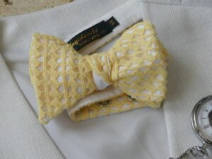 image nœud papillon guipure jaune