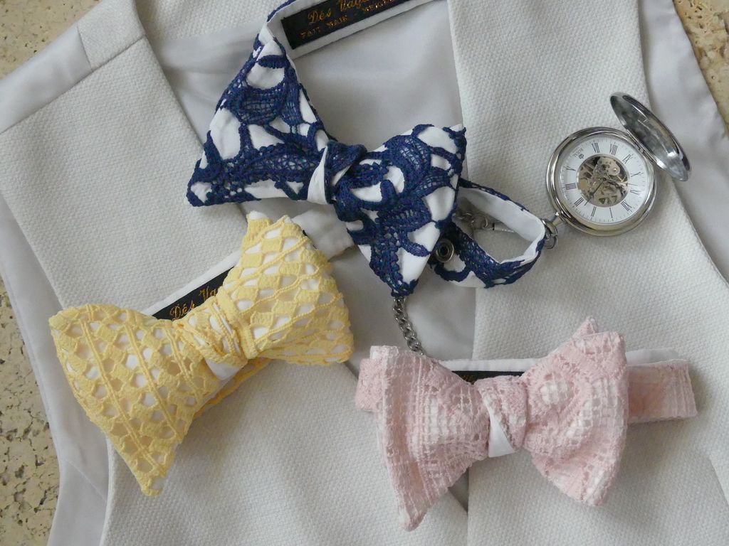 trio guipure sur coton